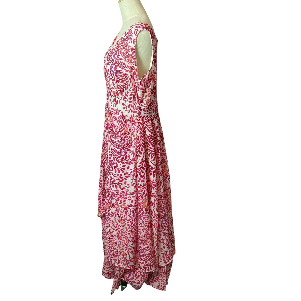 Jesica London Womens Dress Size 12 Georgette Flayaway Bright Raspberry‎ Maxi - Picture 4 of 9